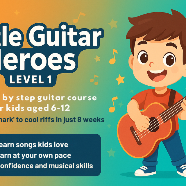 Fun step by step guitar course for kids aged 6-12 From 'Baby Shark' to cool riffs in just 8 weeks