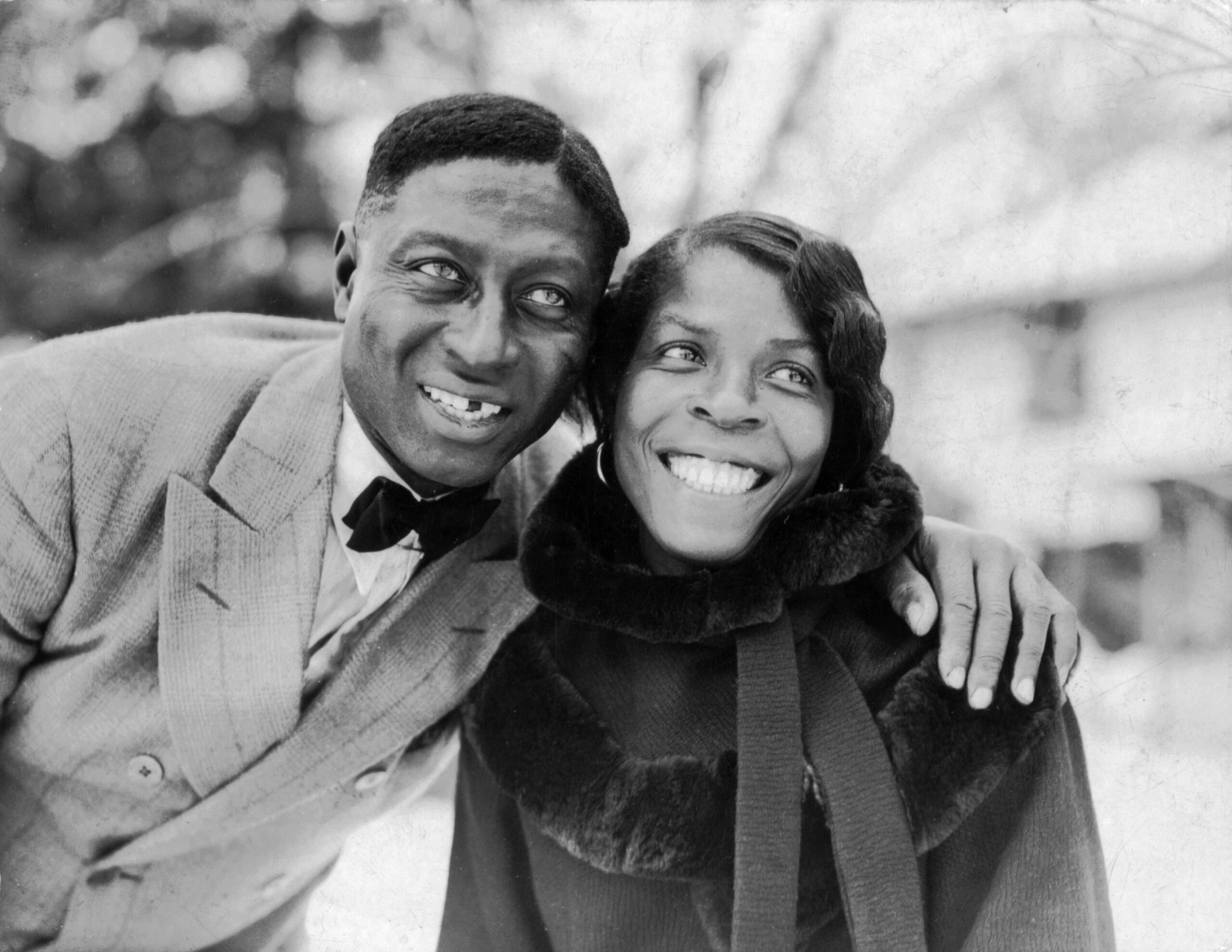 Lead Belly and Martha Promise Ledbetter photographed in Wilton Connecticut in February 1935
