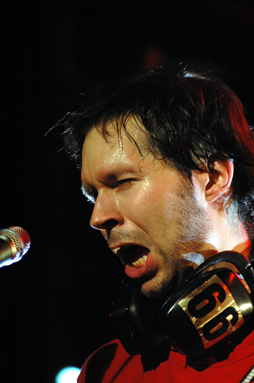 Paul Gilbert performing on stage in Rome in 2008