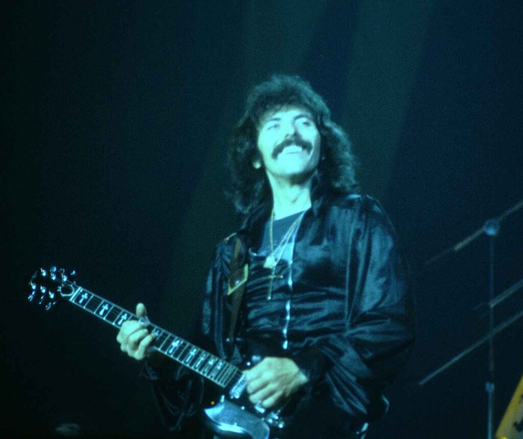 Tony Iommi of Black Sabbath performing live at the New Haven Coliseum in 1978